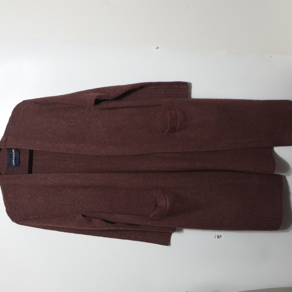 Calvin Klein Jean Lux Open Front Long Cardigan M